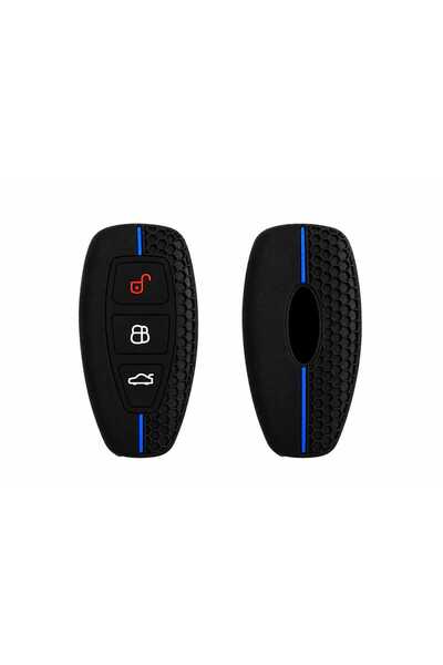 GMA KEYS Ford Fiesta Kuga Mondeo Focus Bmax Cmax Smax Kuga Honeycomb Patterned Key Case Cover Black Blue Color