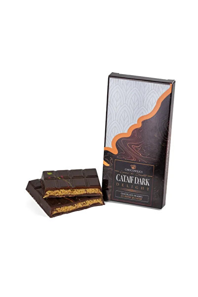 CHOCOHOLICS Ciocolată Dubai, neagra cu Fistic și Kadaif, artizanala. 190 gr