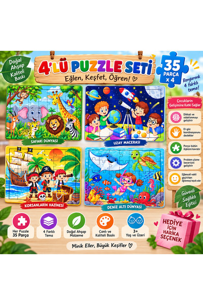 25x20 35 parçalı 4'lü puzzle seti