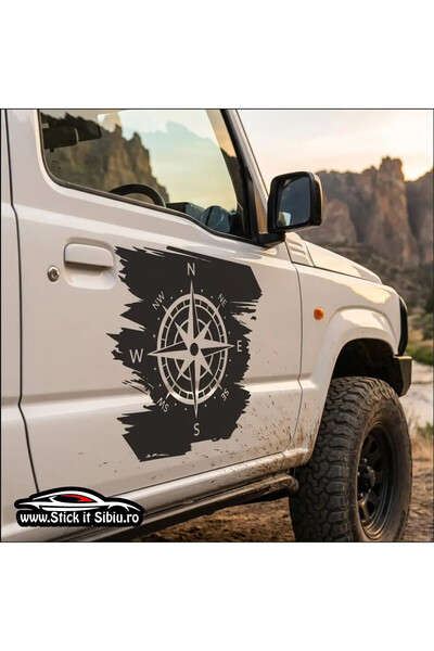 StickITsibiu Off Road compas - Αυτοκόλλητο Αυτοκινήτου |   Ανθεκτικό στο νερό...