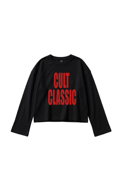 WHITE OF CREATIVE Kadın Cult Classic Yazılı Baskılı Uzun Kollu Bluz Tişört