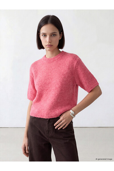 LC Waikiki Peak New Season Pink Crew Neck Women's Knitwear Sweater