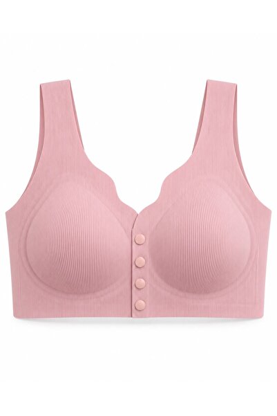 Lazer Kesim Önü Düğmeli Balensiz Bralet Sütyen