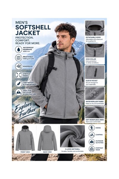 Legend Classics Ανδρικό μπουφάν softshell, - LE820
