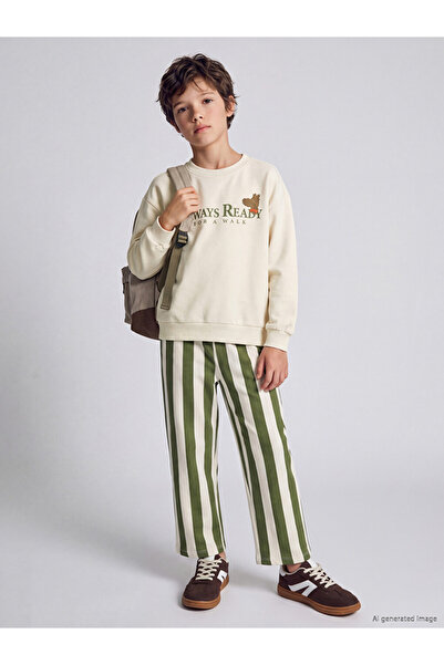 LC Waikiki Peak New Season Beige Printed Boys' Tracksuit Set