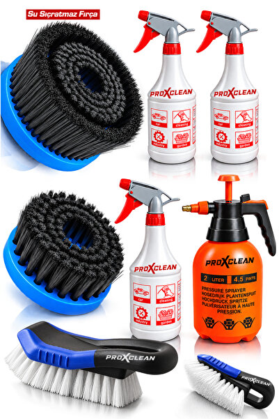 PROXCLEAN 7 Parça Oto Detay Temizlik Seti 2 Fırça 3 Sprey Şişe Koltuk Yıkamacılara Özel Set