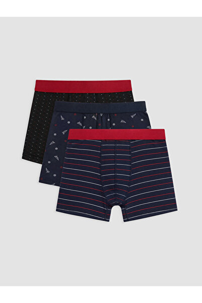 LC Waikiki Ozmarka New Season Mixed Cotton Flexible Men's Boxer 3-Pack