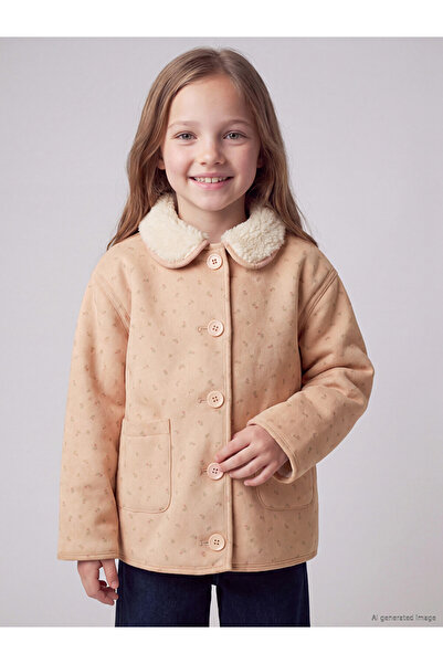 LC Waikiki Vizyon New Season Pink Baby Collar Girl's Coat