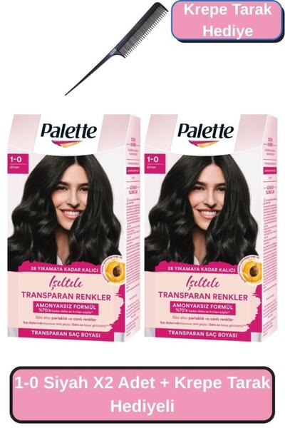 Palette 1-0 Siyah X2 Adet + Krepe Tarak Hediyeli