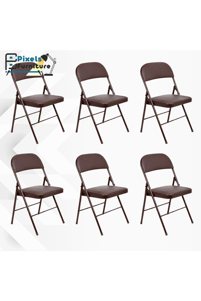 PixelsFurniture Set of 6 Folding Chairs with Padded Seats by Pixel Furniture,...
