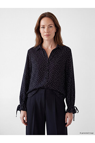 LC Waikiki Özmarka New Season Black Polka Dot Women's Shirt