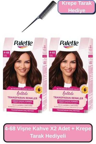 Palette 4-68 Vişne Kahve X2 Adet + Krepe Tarak Hediyeli