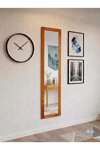 MİRRORSS Ahşap çerçeve tütün renk cam ayna 120 X 27 hol ayna , duvar room ant...