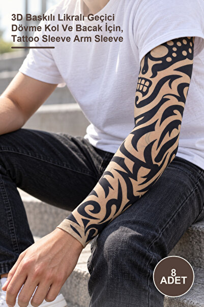 Yenilig 8 Pieces Wearable Arm and Leg Tattoo Socks – 3D Printed Lycra Tempora...