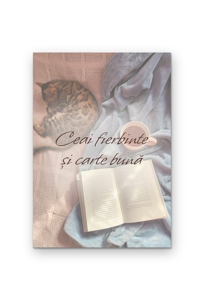 OEM Poster Decorativ cu Citat Ceai Fierbinte și Carte Bună, Design Minimalist...