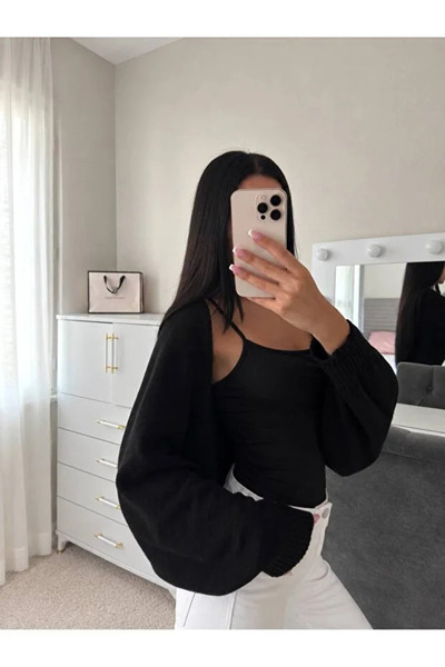 POİNE Kadın Özel Üretim Triko Bolero Hırka