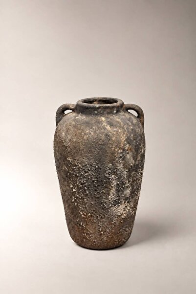 Dekomini Arelia Seramik Dokulu Kulplu Dekoratif Vazo 26×16 cm