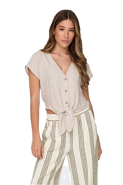 ONLY Onlsiesta Ss Knot Lin Bl Shirt Pnt Noos