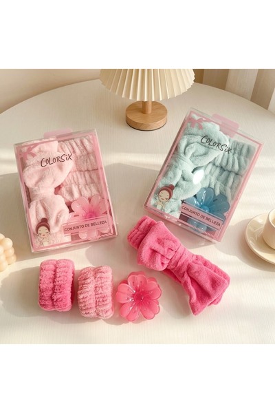 KAZUKO Spa and Facial Care Set 4-Piece Set - Bow Hair Band + a Pair of Water-...
