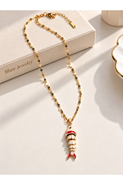 Bluw Jewelry قلادة على شكل سمكة مارينا