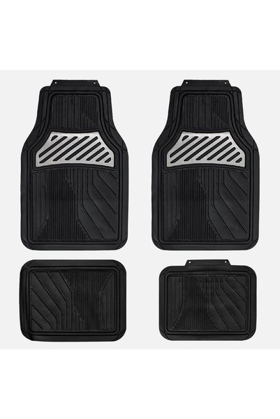 OEM Set covorașe auto din PVC negru - 4 bucăți cu detalii metalice