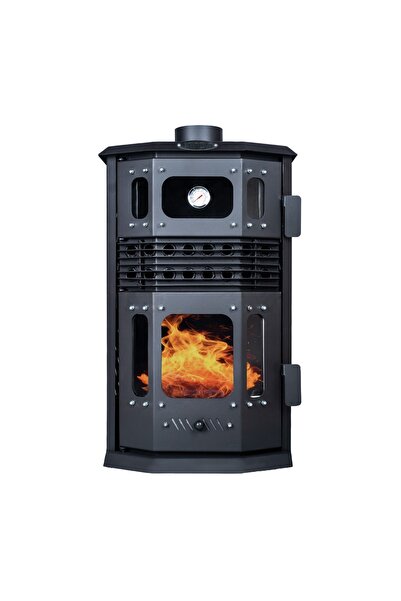 etinova Exclusive İF-01 Fırınlı Odun ve Pelet Sobası - 3 Camlı Izgara Fanlı