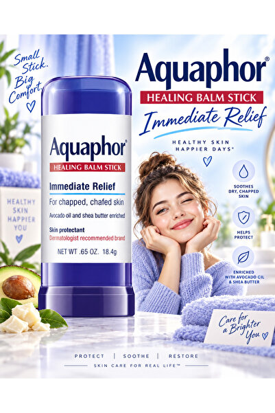Aquaphor Skin Repair Balm for Dry, Cracked Skin, All Skin Types, 0.65 Ounce