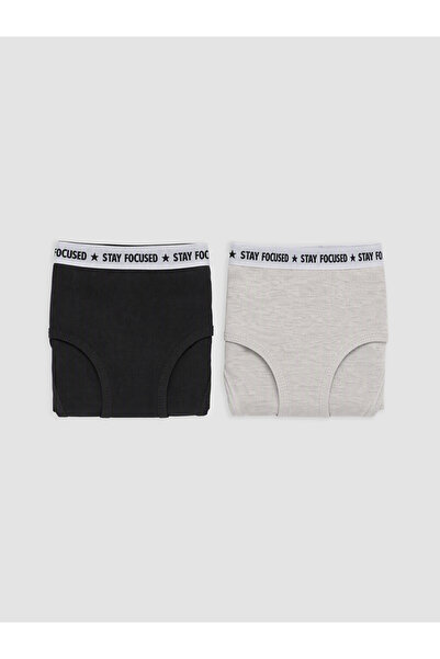 LC Waikiki Vizyon New Season Black Printed Girls' Panties, Pack of 2