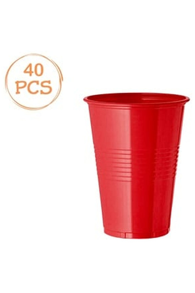 OEM Set of 40 Red Plastic Cups 200ml
