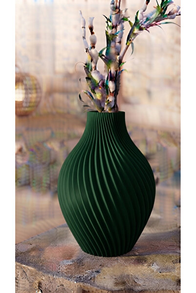 OKTFORGE Dekoratif Modern Spiral Vazo, 3D Tasarım Ev ve Ofis Hediyelik Salon Aksesuarı