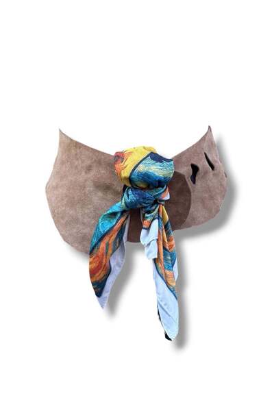 Yılday Gür Butik Pivoine Scarf Taba Nubuck Belt |   Casual Women's Belt - Sta...