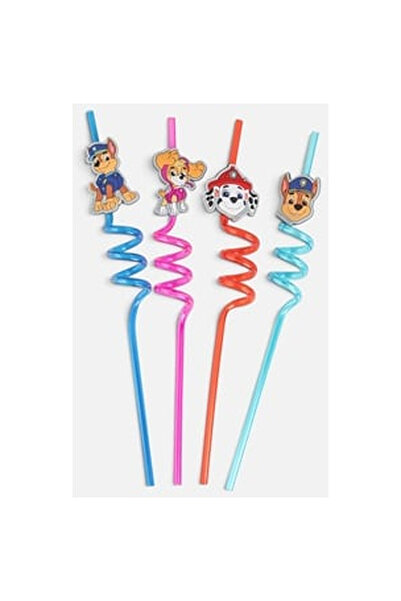 OEM Fancy Plastic Reusable Twisted Straws Paw Patrol Ø6x270mm - 4pcs