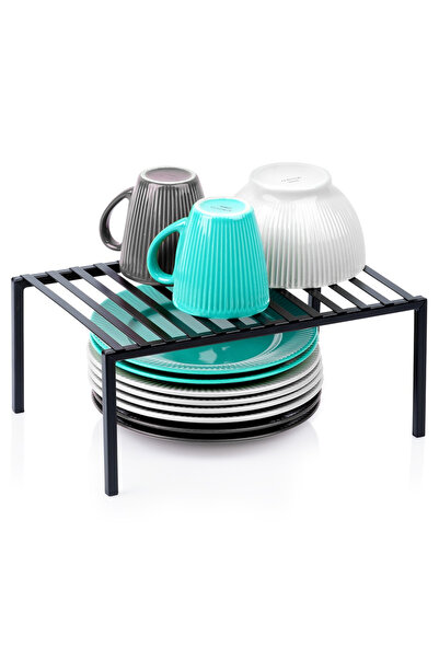 Vilde Raft de bucătărie metalic negru 33x21x14 cm