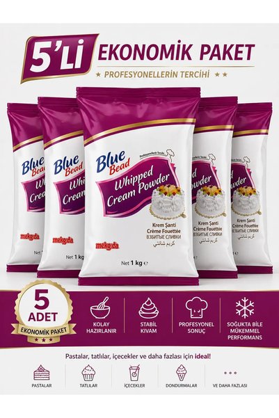 Blue Bead Toz Krem Şanti - 1 Kg 5’li Paket