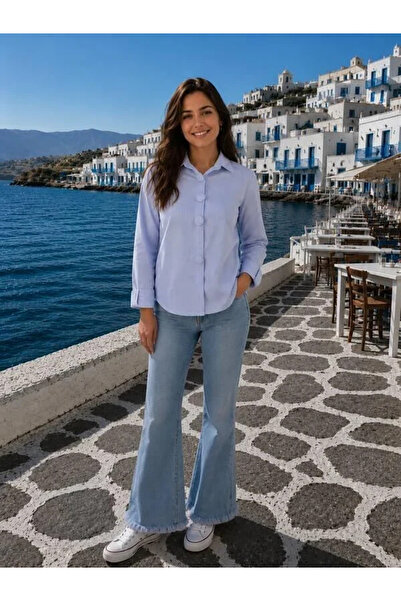 Glamorous Style Γυναικείο Τζιν Παντελόνι με Κρόσσια