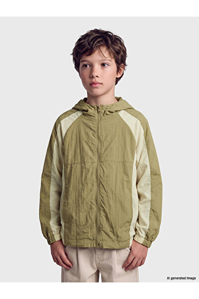 LC Waikiki Ozmarka New Season Khaki Water Repellent Boys' Raincoat