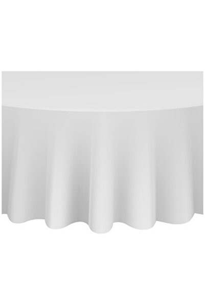OEM White Round Plastic Tablecloth Ø213cm