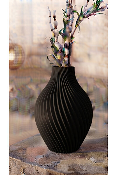 OKTFORGE Dekoratif Modern Spiral Vazo, 3D Tasarım Ev ve Ofis Hediyelik Salon Aksesuarı