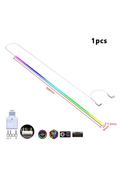 Choice شريط إضاءة زخرفي لعلبة الكمبيوتر ICE Whale LB-408 5V 3Pin قابل للبرمجة...