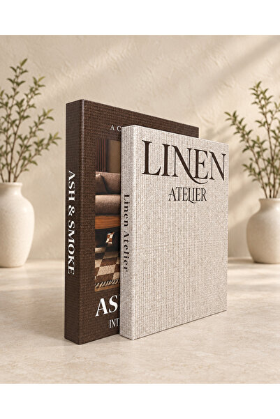LUMEYA HOME Linen Atelier ve Ash & Smokie Tasarımlı 2'li Dekoratif Kitap Kutu...