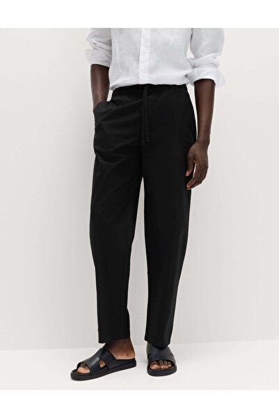 Marks & Spencer Loose Fit Keten Karışımlı Pantolon