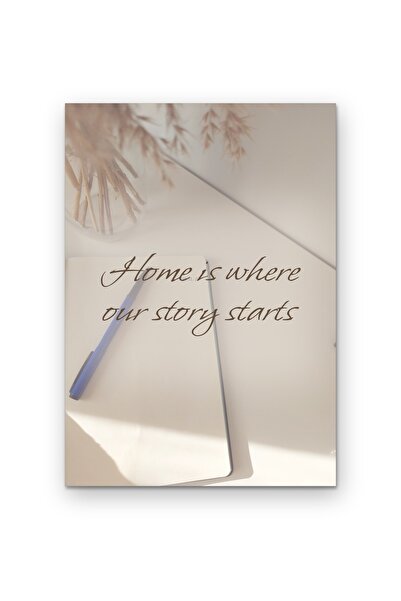 OEM Poster Decorativ Casa Unde Povestea Noastra Incepe, Mesaj Motivational, C...