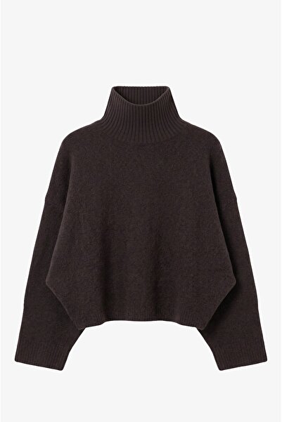 Havoş Bitter Brown Bat Sleeve Pullover mit weicher Textur