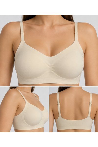 R.Y LINGERI R.Y Lingerie Wireless Laser Cut Skin Color Bra
