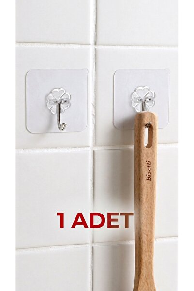 Kendinden Yapışkanlı Kancalı Mutfak Banyo Askısı Şeffaf 1 Adet