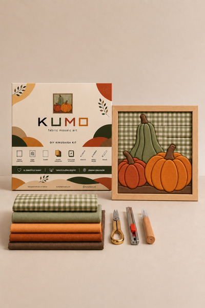 KUMO fabric mosaic art Pumpkins Kinusaiga Hobby Kit – Seamless Fabric Mosaic ...
