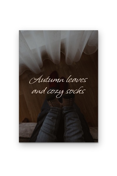 OEM Poster Decorativ Frunze de Toamna si Sosete Calduroase, Design Minimalist...