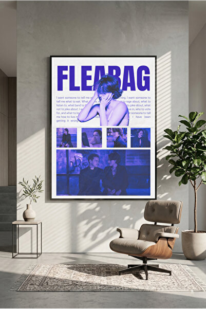 postercraft Plakat sa slikom drva Fleabag Blue Design (bez okvira)