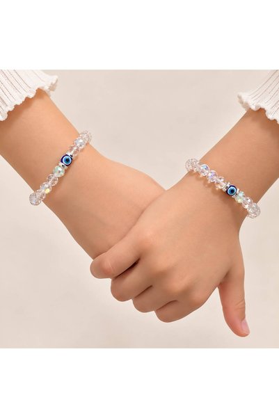 Boncuk Girl's Double Bracelet Set Colorful Cute Jewelry Accessory Gift Birthday Special Design Pearl Beaded Children's Bracelet