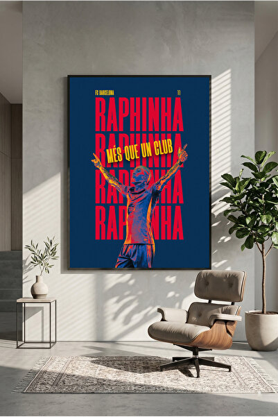 postercraft Αφίσα ζωγραφικής σε ξύλινη βάση Raphinha Barcelona (χωρίς πλαίσιο)